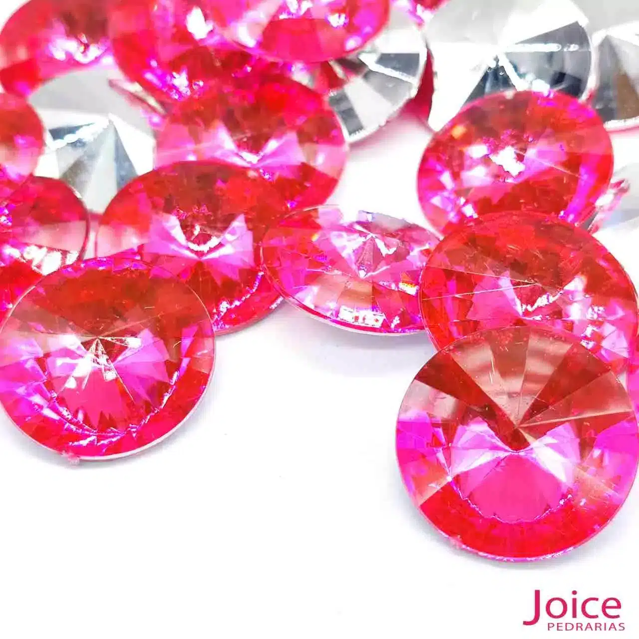 rosa Chaton 25mm Base Irregular Acrílico Com 100Unidades - Imagem 24