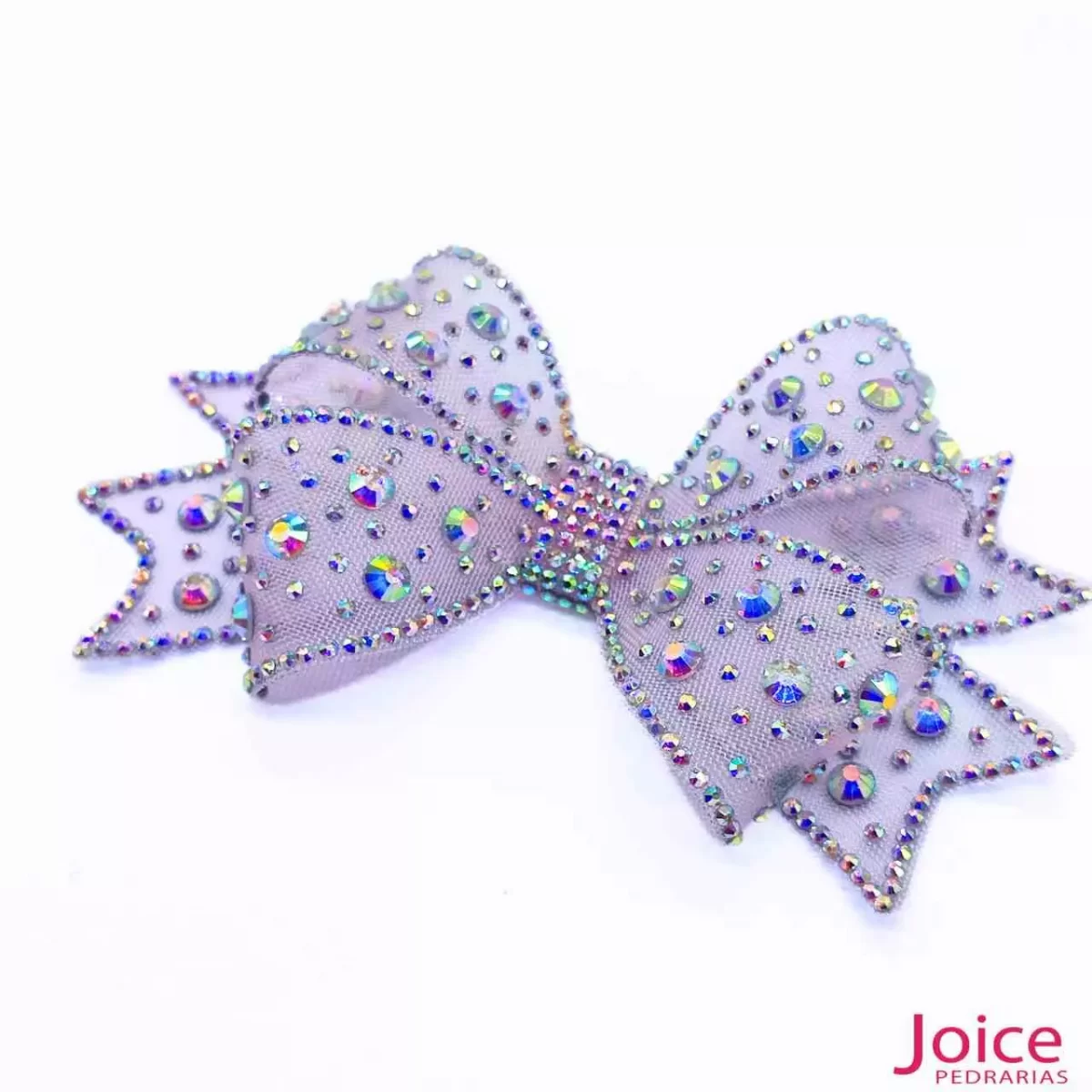 Aplique Laço Transparente Com Strass De Cristal 60mm x 110mm C/10-Unidades Ref:23-948 - Imagem 4