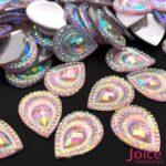 Chaton Resina Gota Pavão Base Reta 13mm x 18mm C/300 unidades - Imagem 7