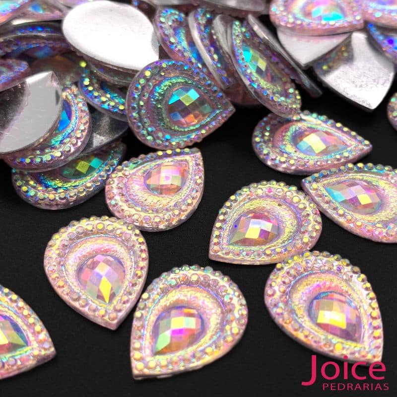 xr:d:DAFaFBjJwVA:247,j:46476663156,t:23050419 Chaton Resina Gota Pavão Base Reta 13mm x 18mm C/300 unidades - Imagem 7