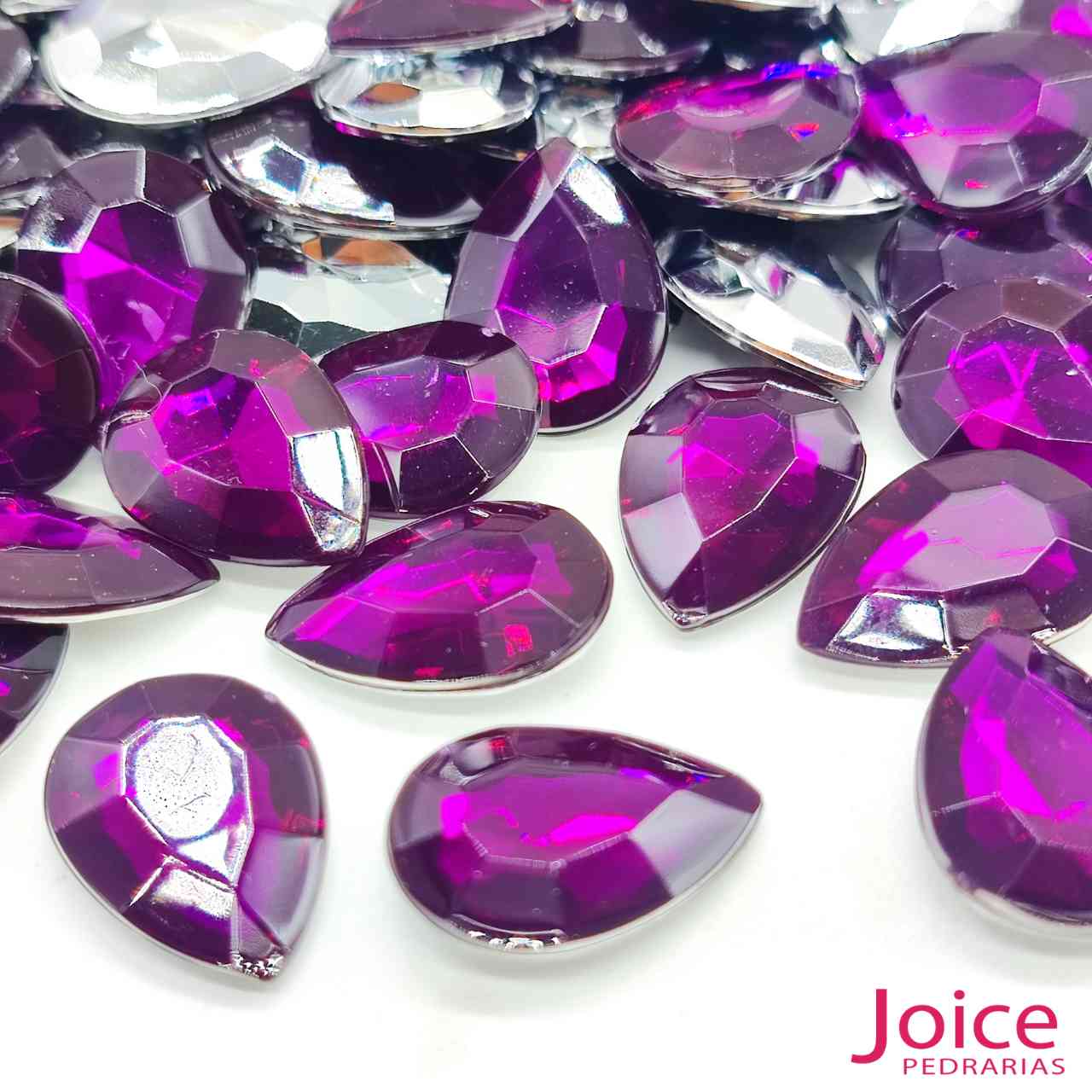 uva Gota Base Irregular Acrilico 13mm x 18mm c/500Un - Imagem 46