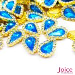 Chaton Gota Acrílico Com Base ABS dourado com Strass 14mm X 19mm C/1000-Unidades - Imagem 4