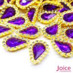 Chaton Gota Acrílico Com Base ABS dourado com Strass 14mm X 19mm C/1000-Unidades - Imagem 14