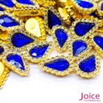 Chaton Gota Acrílico Com Base ABS dourado com Strass 14mm X 19mm C/1000-Unidades - Imagem 5