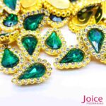 Chaton Gota Acrílico Com Base ABS dourado com Strass 14mm X 19mm C/1000-Unidades - Imagem 6