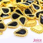 Chaton Gota Acrílico Com Base ABS dourado com Strass 14mm X 19mm C/1000-Unidades - Imagem 15