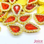 Chaton Gota Acrílico Com Base ABS dourado com Strass 14mm X 19mm C/1000-Unidades - Imagem 10