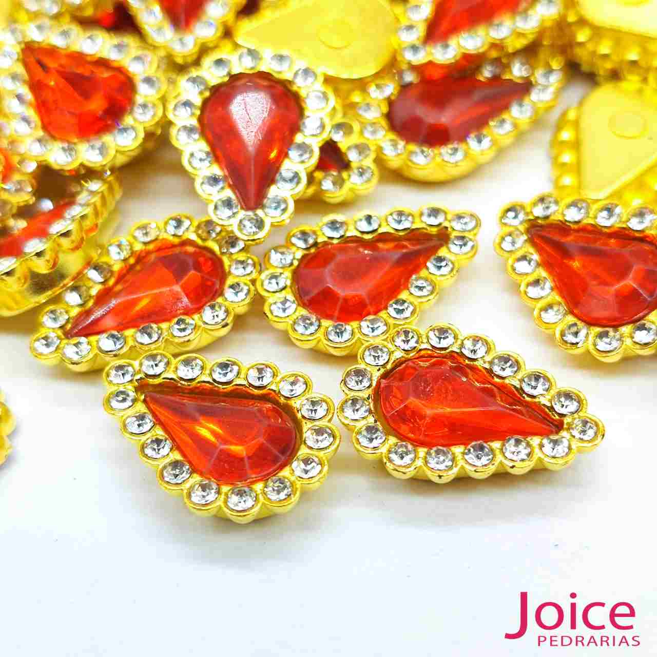 verde-medio-3 Chaton Gota Acrílico Com Base ABS dourado com Strass 14mm X 19mm C/1000-Unidades - Imagem 10