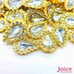 Chaton Gota Acrílico Com Base ABS dourado com Strass 14mm X 19mm C/1000-Unidades - Imagem 11