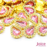 Chaton Gota Acrílico Com Base ABS dourado com Strass 14mm X 19mm C/1000-Unidades - Imagem 8