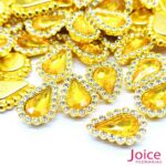 Chaton Gota Acrílico Com Base ABS dourado com Strass 14mm X 19mm C/1000-Unidades - Imagem 9