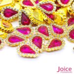 Chaton Gota Acrílico Com Base ABS dourado com Strass 14mm X 19mm C/1000-Unidades - Imagem 12