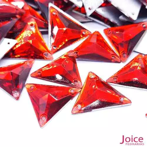 vermelho-016 Chaton Resina Triangulo Com Furo 22mm C/300-unidades - Imagem 6
