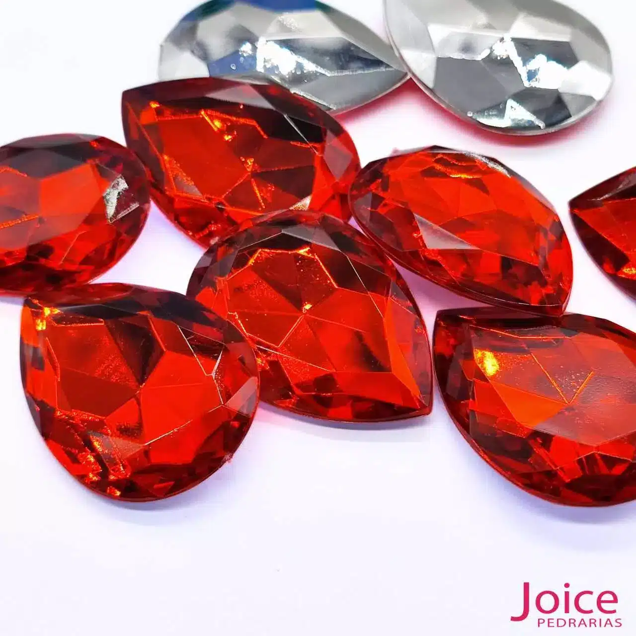 vermelho Gota Base Irregular Acrilico 30mm x 40mm c/50Unidades - Imagem 2