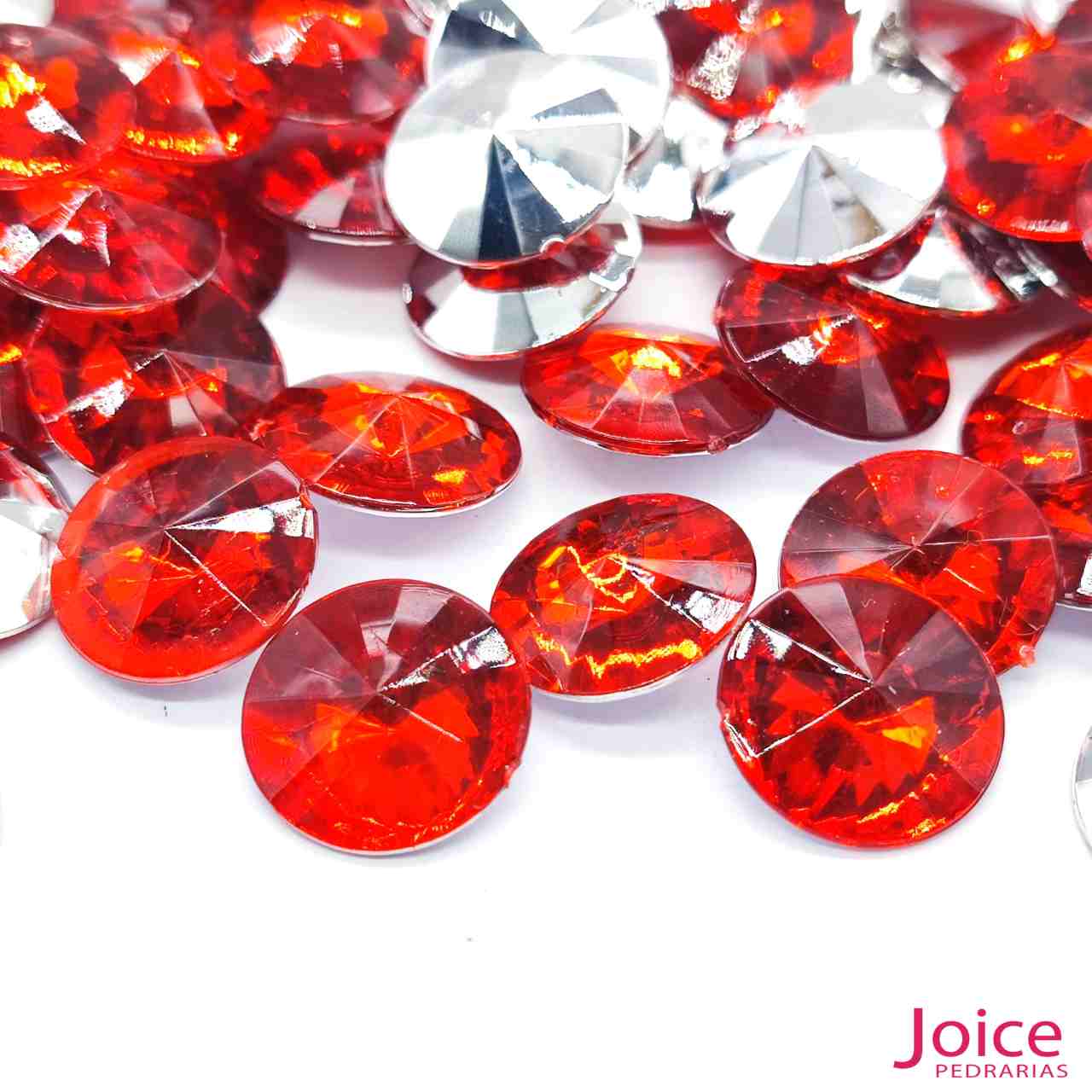 vermelho-13 Chaton Base Irregular Acrilico 14mm C/500Unidades - Imagem 2
