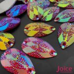 Chaton Gota Resina Cascalho Base Reta Com Furo 21mm X 36mm C/100unidades - Imagem 3