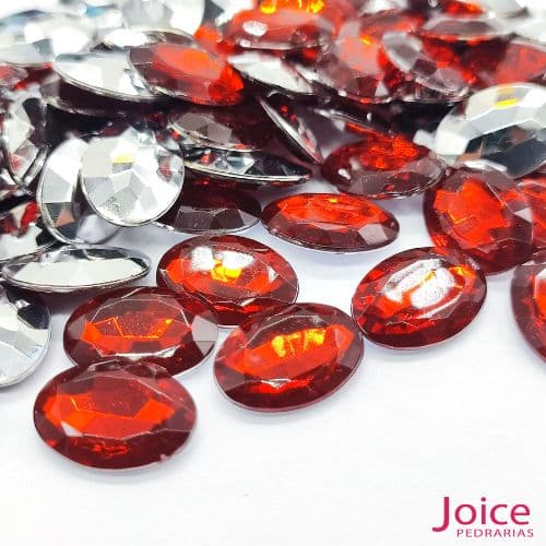 vermelho-escuro Oval Base Irregular Acrilico 18mm x 25mm C/200-unidades - Imagem 40