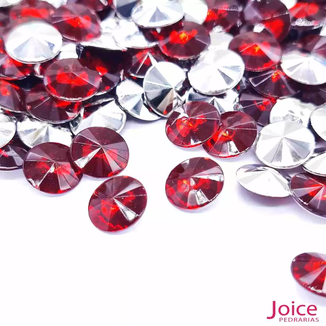 vermelho-escuro Chaton 12mm Base Irregular Acrílico C/500Unidades - Imagem 33