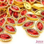 Chaton Navete Acrílico Com Base ABS dourado com Strass 7mm X 15mm C/1000-Unidades - Imagem 4
