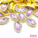 Chaton Navete Acrílico Com Base ABS dourado com Strass 7mm X 15mm C/1000-Unidades - Imagem 6