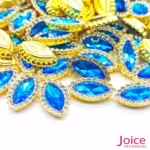 Chaton Navete Acrílico Com Base ABS dourado com Strass 7mm X 15mm C/1000-Unidades - Imagem 7