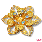 Tag Flor Com Strass De Metal 43mm C/50-Unidades - Imagem 2