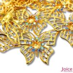Tag Borboleta Com Strass De Metal 46mm x 36mm C/50-Unidades - Imagem 2
