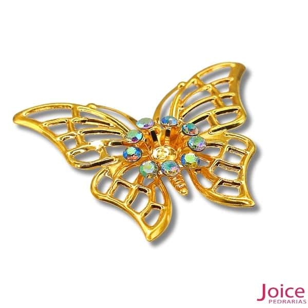 15370040958-2.jpg Tag Borboleta Com Strass De Metal 46mm x 36mm C/50-Unidades - Imagem 3