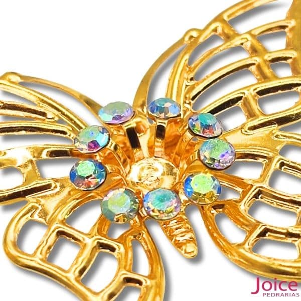 15370040968-3.jpg Tag Borboleta Com Strass De Metal 46mm x 36mm C/50-Unidades - Imagem 4