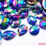 Chaton Gota Sextavado Acrílico AB 10mm X 14mm Acrílico C/1000-Unidades