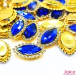 Navete Cristal Imitação Swarovski Vidro Com Strass Base Dourada C/200-unidades(APROX) - Imagem 3