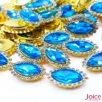 Navete Cristal Imitação Swarovski Vidro Com Strass Base Dourada C/200-unidades(APROX)