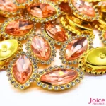 Navete Cristal Imitação Swarovski Vidro Com Strass Base Dourada C/200-unidades(APROX) - Imagem 10