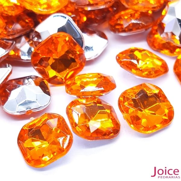 laranja 37 Quadrado Base Irregular Acrilico 10mm x 10mm C/1000-Unidades - Imagem 12
