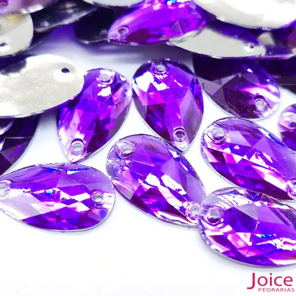 roxo 22 Gota Resina Base Reta 13mm X 22mm Com Furo C/500Unidades - Imagem 20