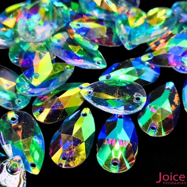 transparente ab 55 Gota Resina Base Reta AB 13mm X 22mm Com Furo C/500Unidades - Imagem 9