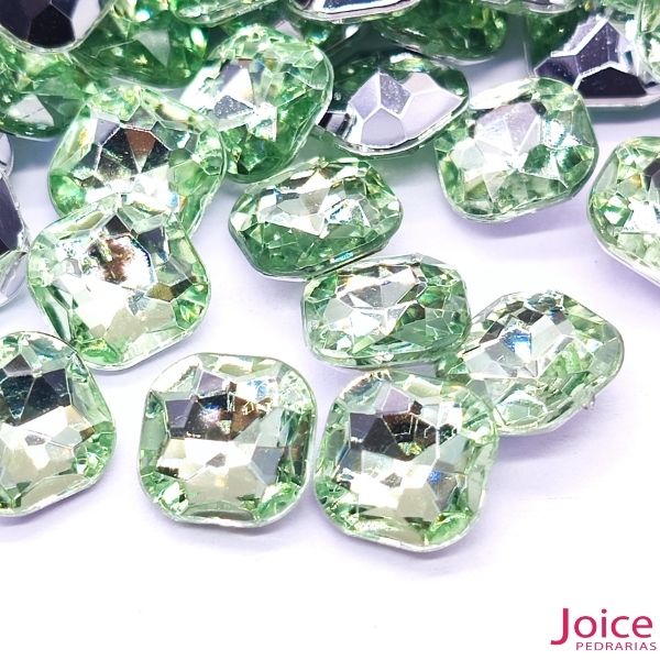 verde claro Quadrado Base Irregular Acrilico 10mm x 10mm C/1000-Unidades - Imagem 20