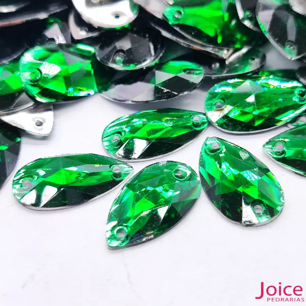 verde escuro 02 Gota Resina Base Reta 13mm X 22mm Com Furo C/500Unidades - Imagem 22