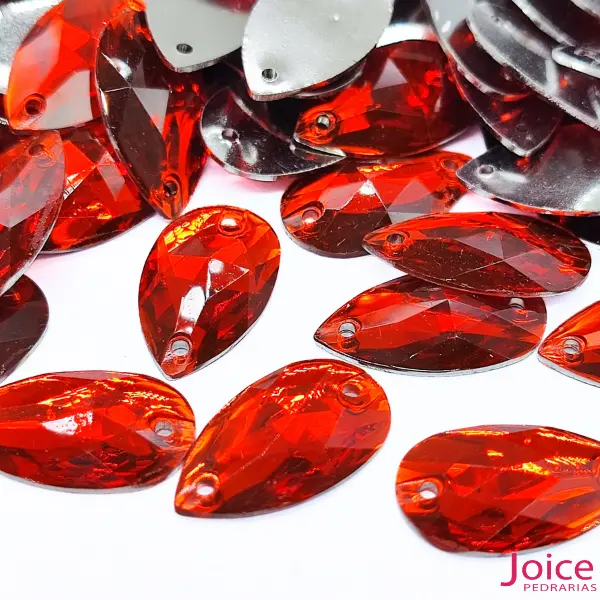 vermelho 01 Gota Resina Base Reta 13mm X 22mm Com Furo C/500Unidades - Imagem 23